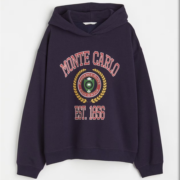 H&M Tops - H&M Monte Carlo Printed Hoodie Sweatshirt
